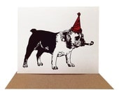 Birthday Bulldog -- White Recycled Card