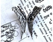 NEW - Fallen Angel Earrings - Made in USA Components - Antique Sterling Silver Plated Brass - Soldered