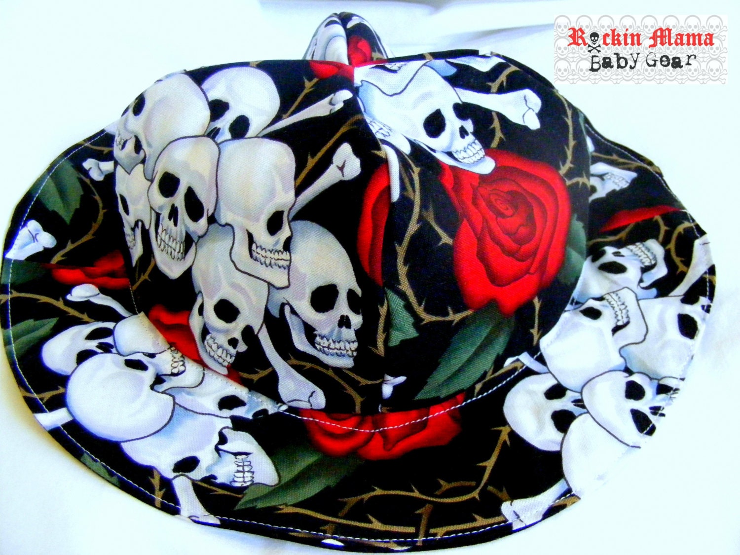Skulls and Roses Baby Sun Hat