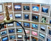 USA travel lamp shade made from vintage 35mm slides