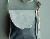 stingray and gray repurposed leather mini-messenger