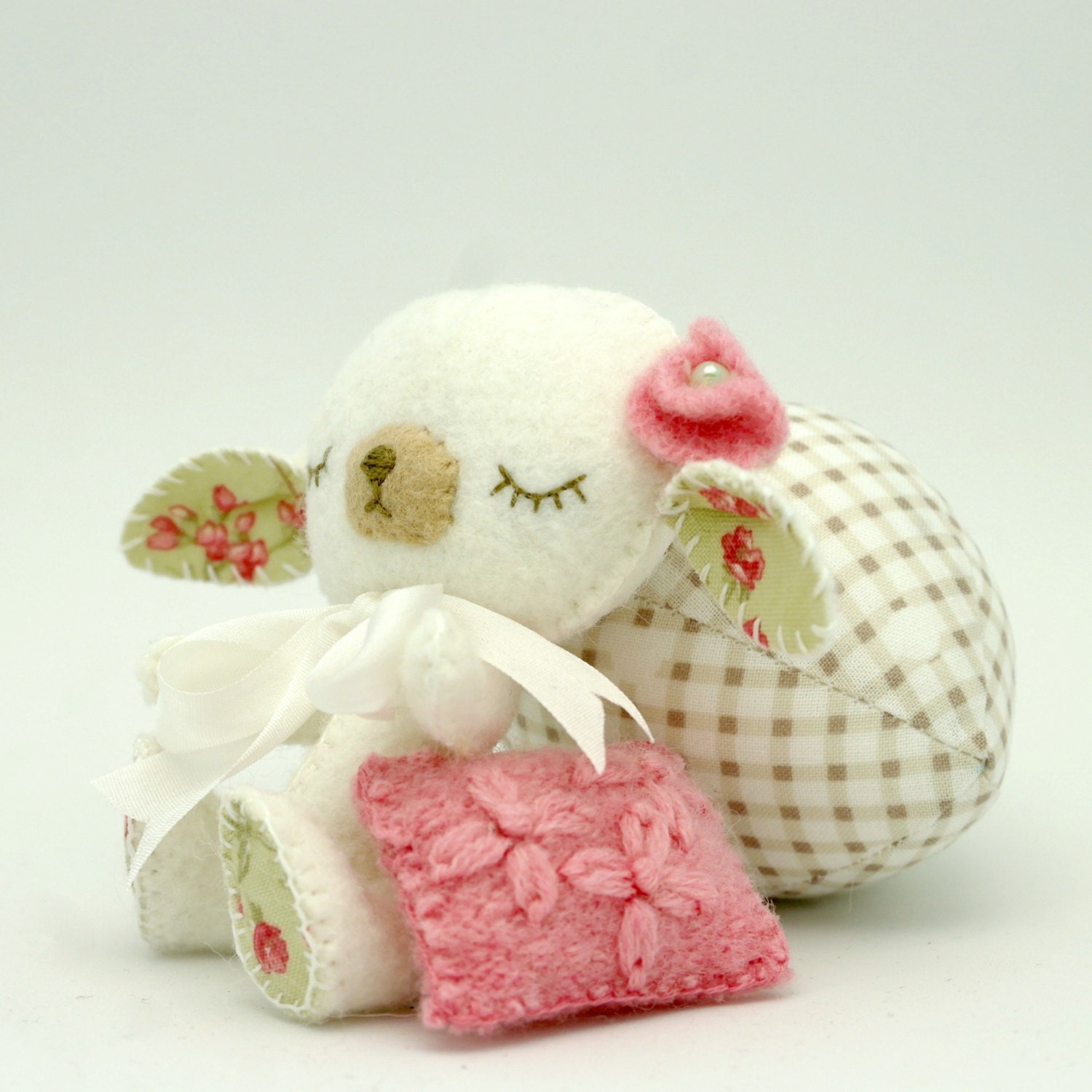Wool Felt Lamb Lullaby Lamb Gingermelon Design Baby Shower Gift MADE TO ORDER