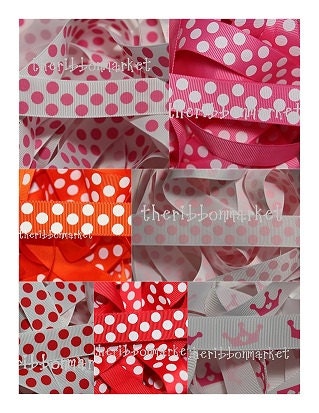 Ribbon 10 yards- 7/8 inch BIG Jumbo Any color Red Navy Pink Yellow Lime Green Purple Orange ETC White polka dot grosgrain ribbon