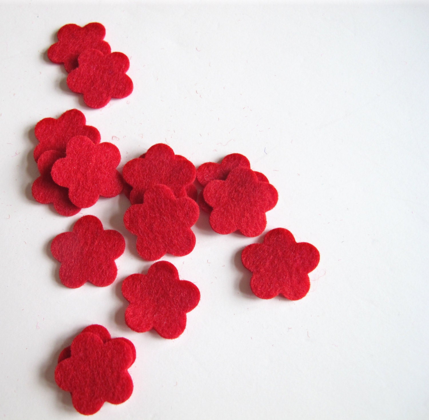 Flower Die Cuts - 100% Wool Felt - Tiny Blossoms Set of 15