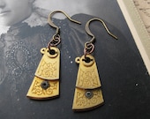EARRINGS antique victorian pocket watch parts wearable art vintage industrial chic