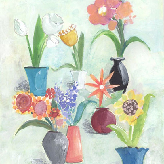 Vase and Flower Composition Archival Print