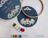 Floral Fabric Panel for Embroidery KIT, includes free pattern plus directions and supplies