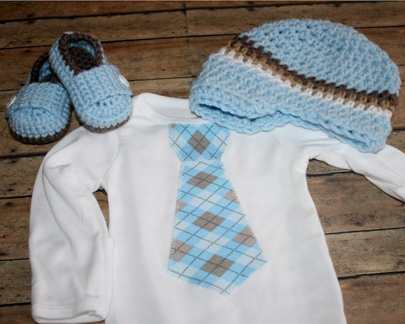 Boy set. Tie onesie, crochet loafers and crochet hat Coming Home Outfit 1st Birthday you choose size and design. Photo prop SALE price
