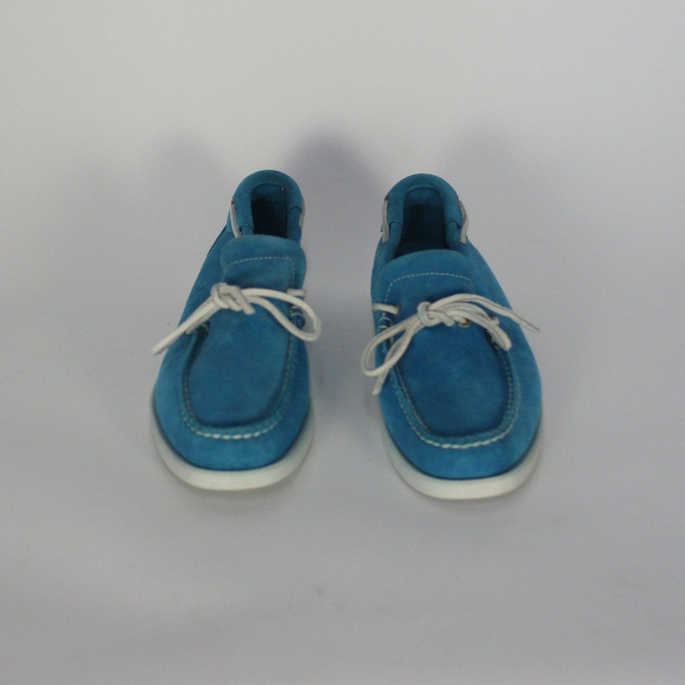 vintage turquoise deck shoes / boat shoes