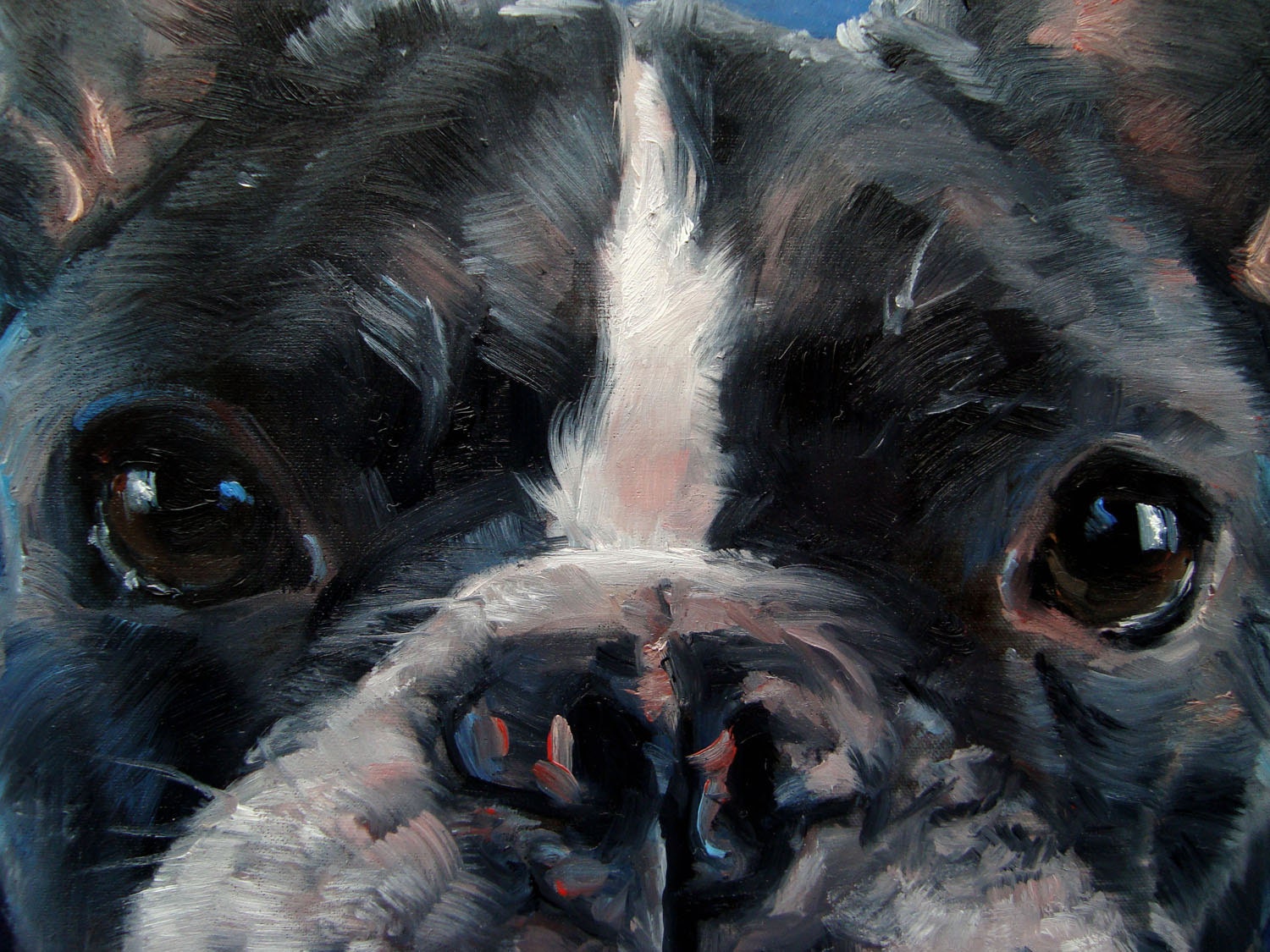 FrenchieFrench, custom Oil Portrait Painting by puci, 8x8"