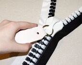 Black & White Contrasting GIANT ZIPPER - huge chunky special zips by orgXIIIorg