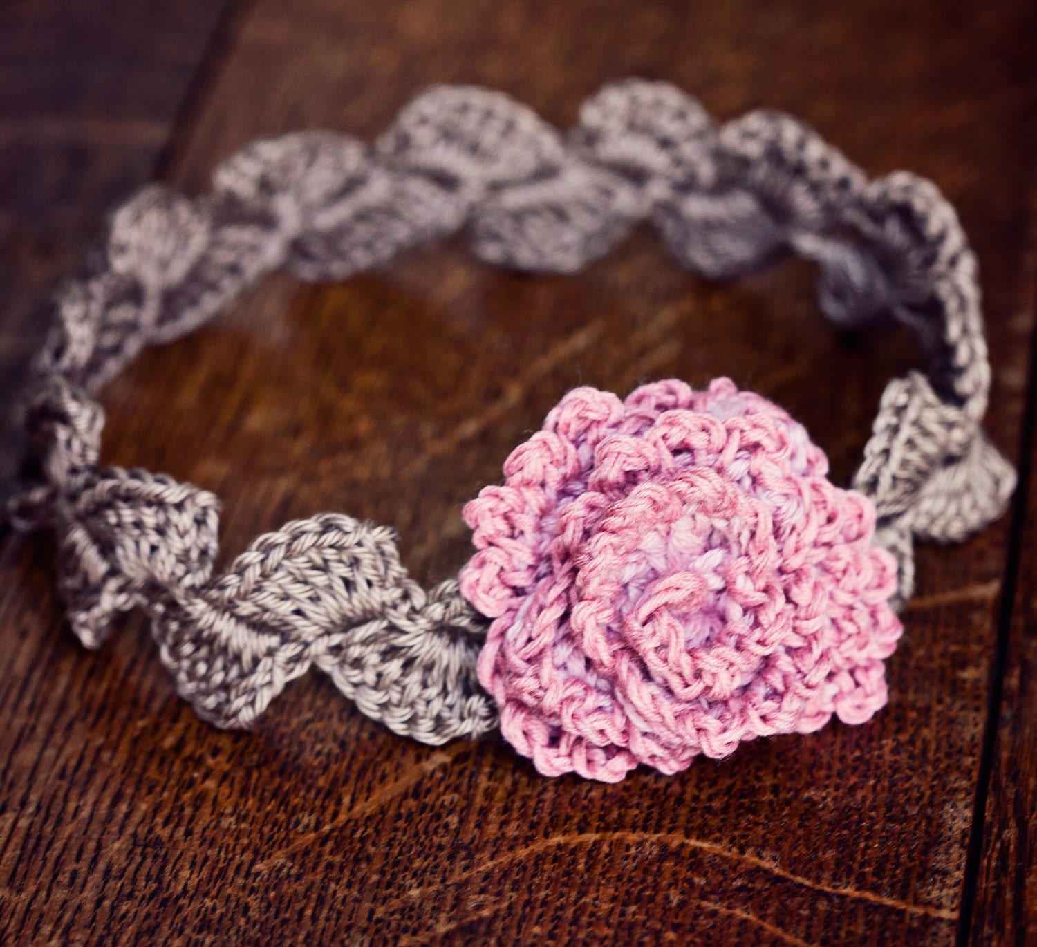 Instant downlaod - Crochet PATTERN (pdf file) - Centifolia Rose Headband (sizes - baby to adult)