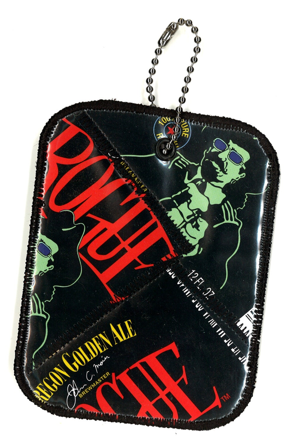 Luggage Tag from Repurposed Rogue Oregon Golden Ale Beer Labels