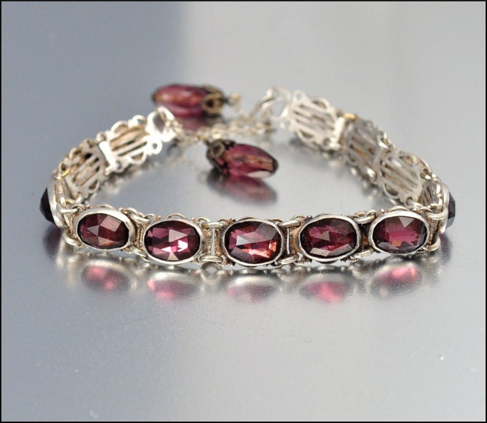 Art Deco Bracelet Vauxhall Glass Silver Vintage 1920s Art Deco Jewelry