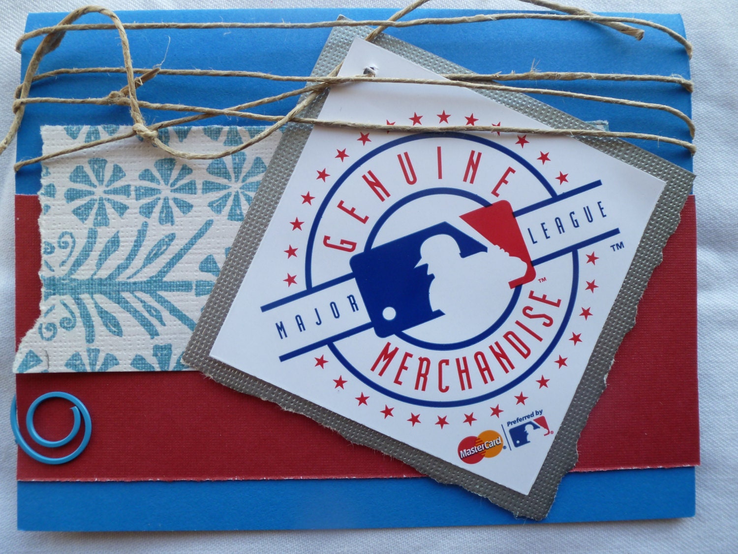 Baseball up cycled Greeting Card