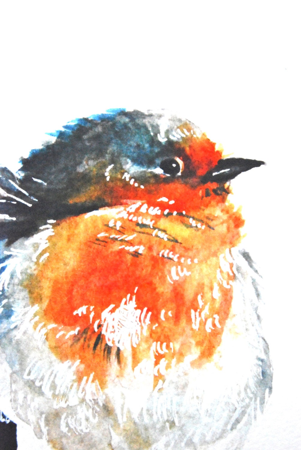 Watercolor Painting, Giclee Print, Blue Bird, 8"x10"