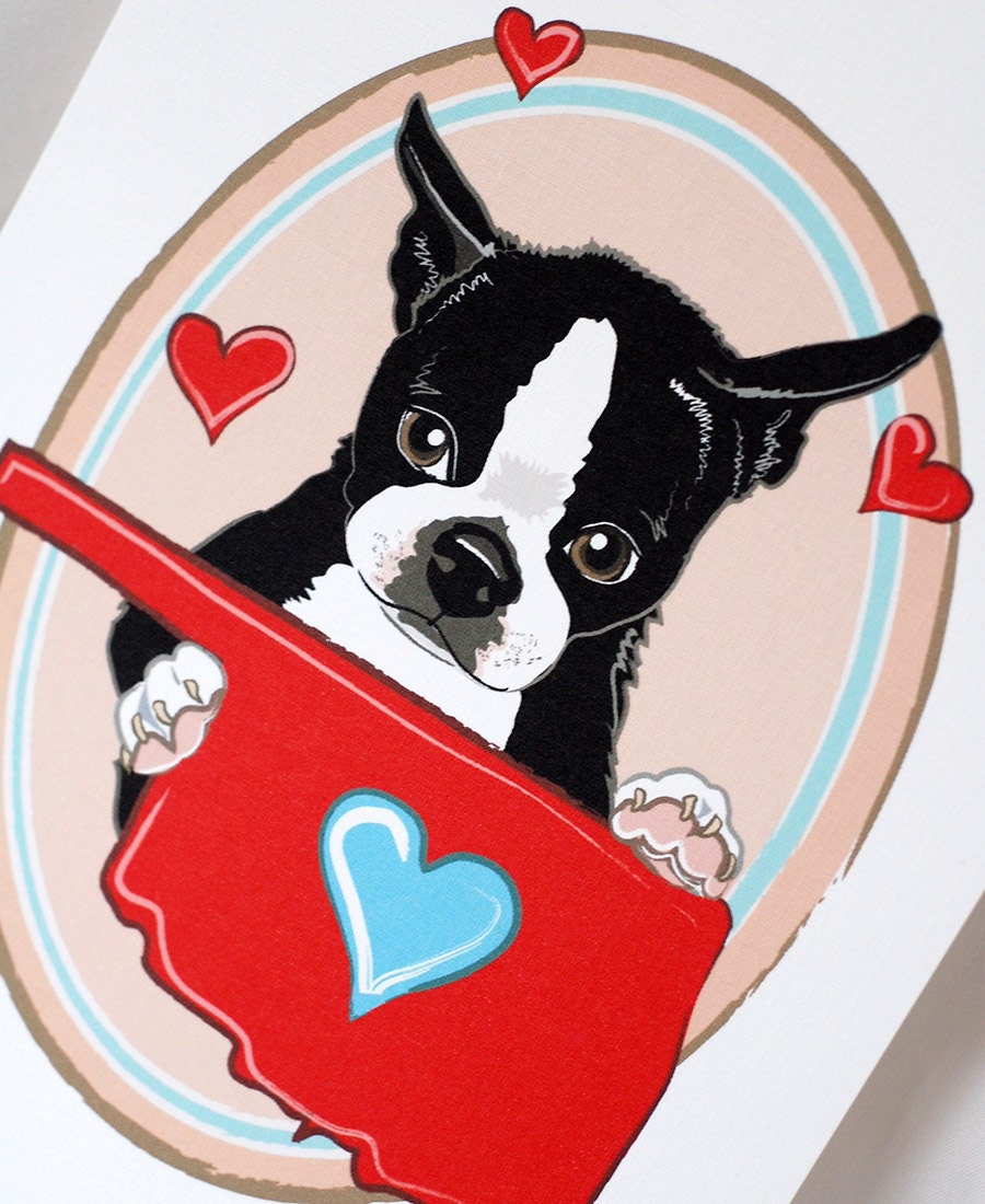 Oklahoma Love Boston Terrier - 5x7 Eco-friendly Print