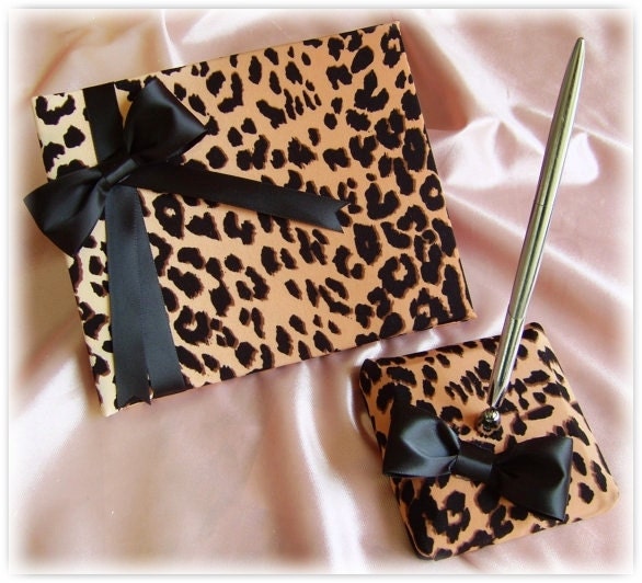 Wedding Guest Book -Leopard Print Wedding Accessories - Leopard Print Wedding Guest Book - Wedding Accessories Decor