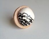 Peony Porcelain & Wood Ring