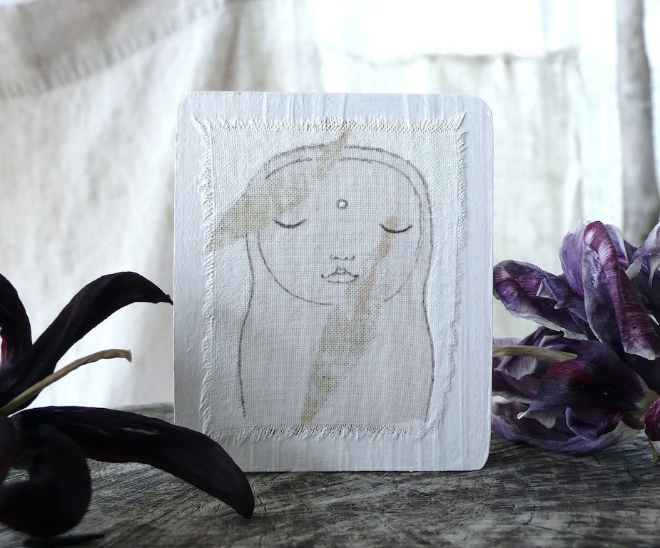Wooden Block Mixed Media - Dedicated to Jizo Bodhisattva