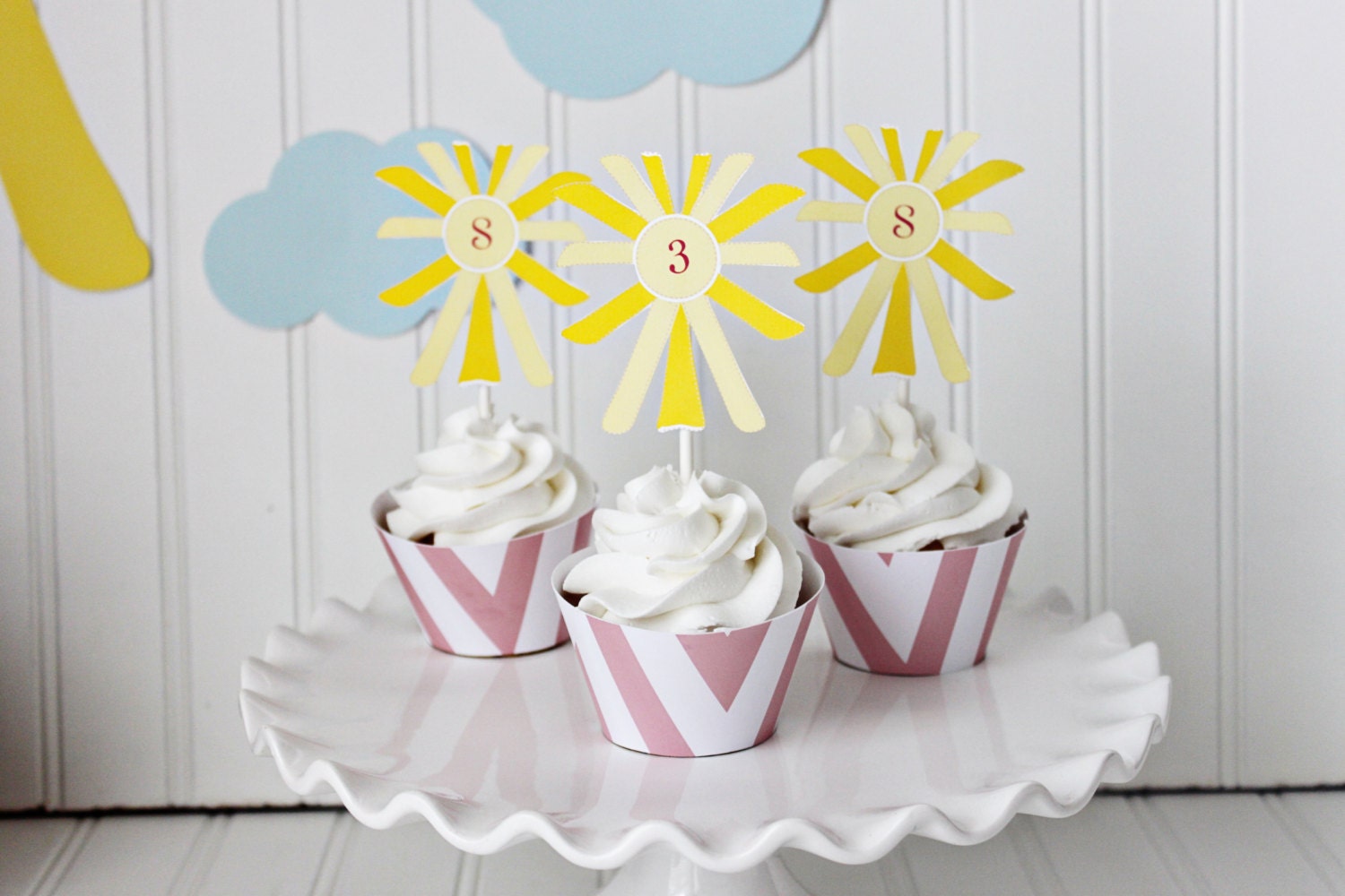 NEW You are my Sunshine Cupcake Wrapper Making Kit - chevron pattern