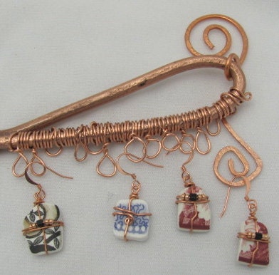 Copper Jewelry Hanger Display Rod,  Copper Earring Fixture. 13" Jewelry Hanger.