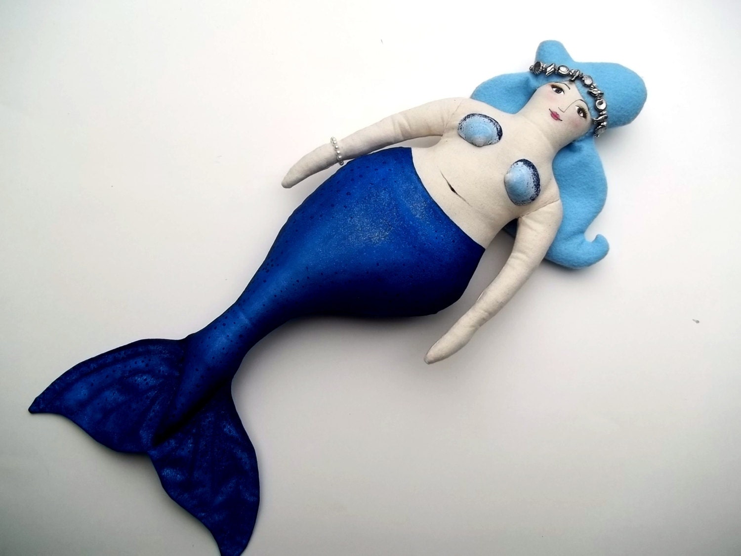 Mermaid Art Doll, Painted Tail