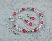 Points Tracker Calorie Calculator Counting Beadwork Bracelet Pink Crystals