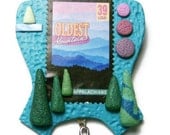 Polymer Clay Pin Handmade Brooch One of a Kind Oldest Mountains Appalachians Forest Trees Sterling Silver Leaf Charm Hiking