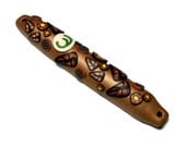 Polymer Clay Mezuzah Case Handmade Jewish Wedding House Warming Everything Else Religious Judaica Copper Leaves Flowers