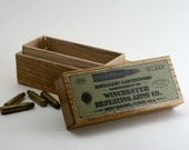NEW - Oak cartridge box for .223 Remington with custom Winchester label