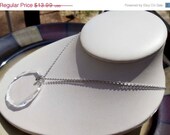 Summer Sale Vintage Silver chain with Hexagon Crystal Pendant 24"