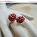Summer Sale Groovy Vintage 60s ring white with red rhinestones adjustable