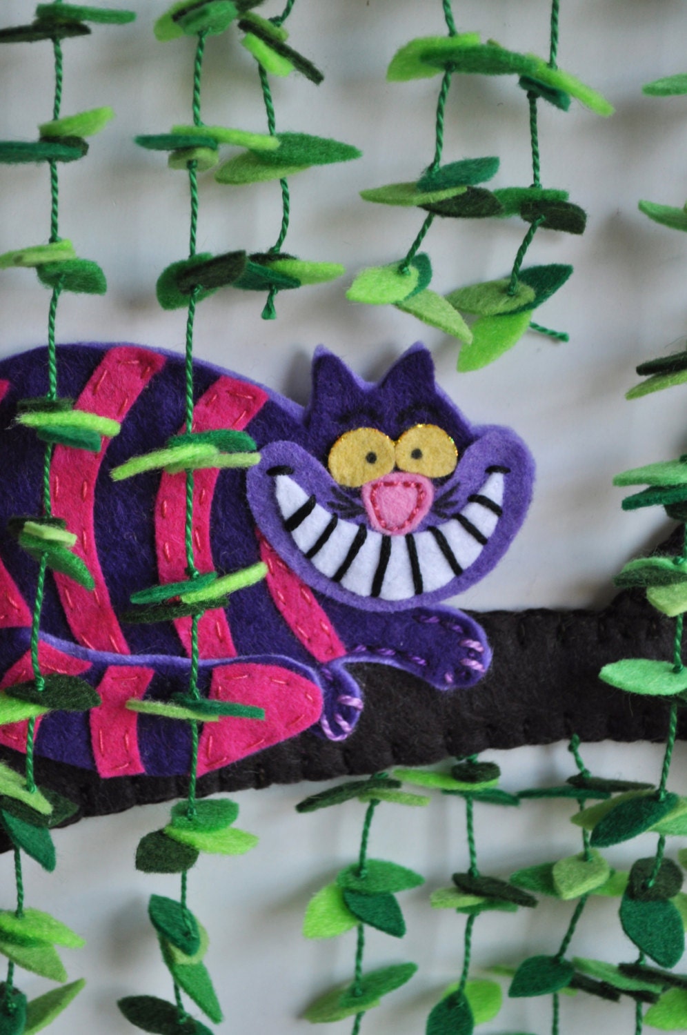 Cheshire Wonderland - Hanging Soft Scultpure - by HibouDesigns - Fairy Tale Challenge for PlushTeam - OOAK