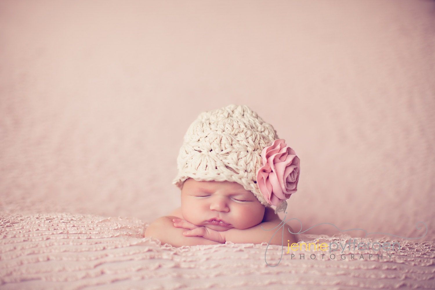 Baby Girl Hat ...Photo Prop ...  Flower Hat ... 3 to 6 month Baby Hat ... Spring Hat ... Vintage Baby Hat ... Dumpling (ROSE)
