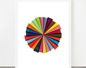 colorwheel alphabet art print - rainbow abc - large poster