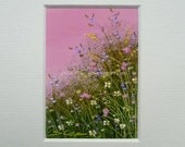 ACEO Mounted Original Miniature Oil Painting Wildflowers by Sandie Coe