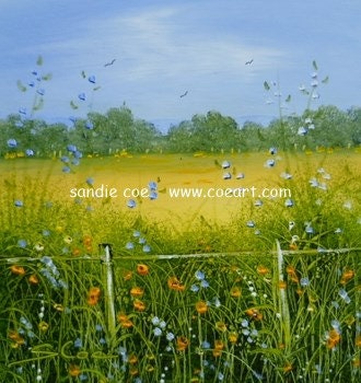 Original Oil Painting "Orange Poppies" 4x4 in 9x9 Double Mount Sandie Coe Art on Etsy