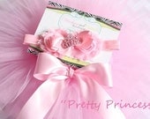 Pink tutu, Newborn Tiara Headband, Pink Princess Crown First Birthday, satin bow Rhinestone Tiara Headband set baby girl photography prop