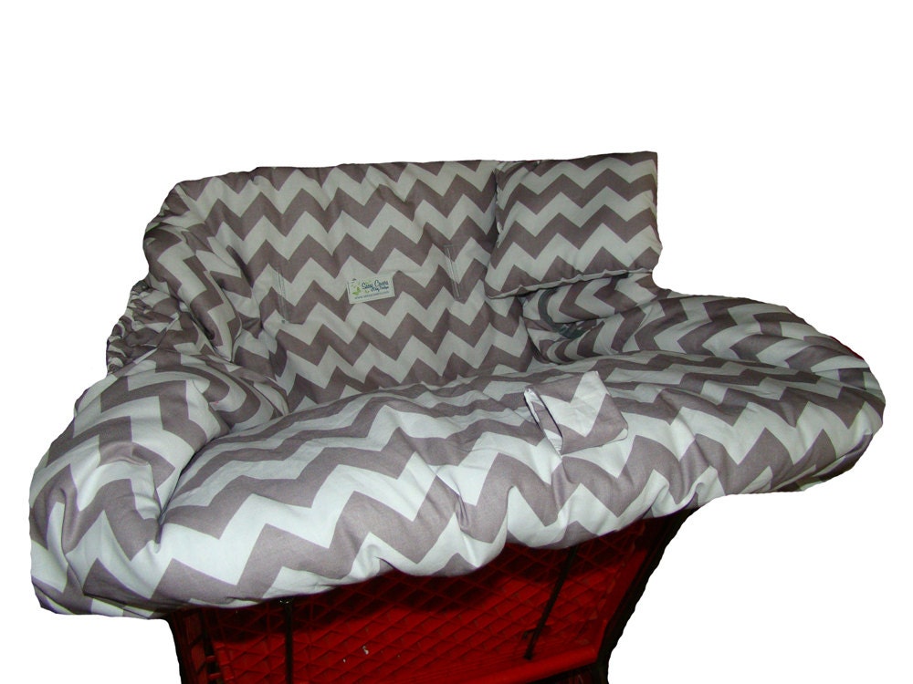 Shopping Cart Cover for baby or toddler girl or boy  - Gray Chevron