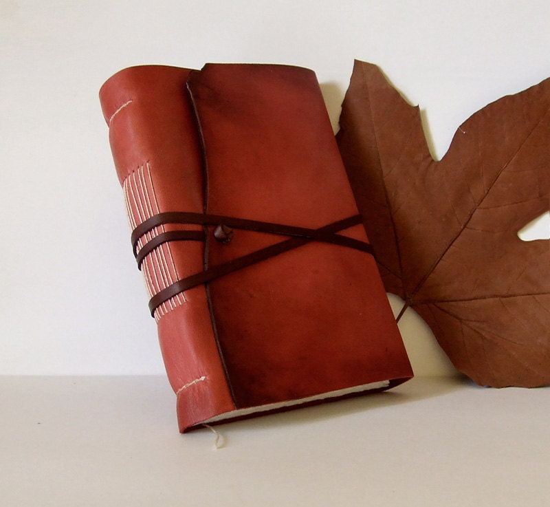 Dusty Pink Leather Journal, Antiqued Leather