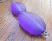 Resin bead necklace juicy grape double drop ovals on cotton cord
