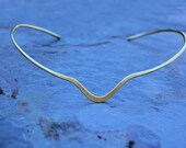 Gold V Collar Fitted Choker Necklace