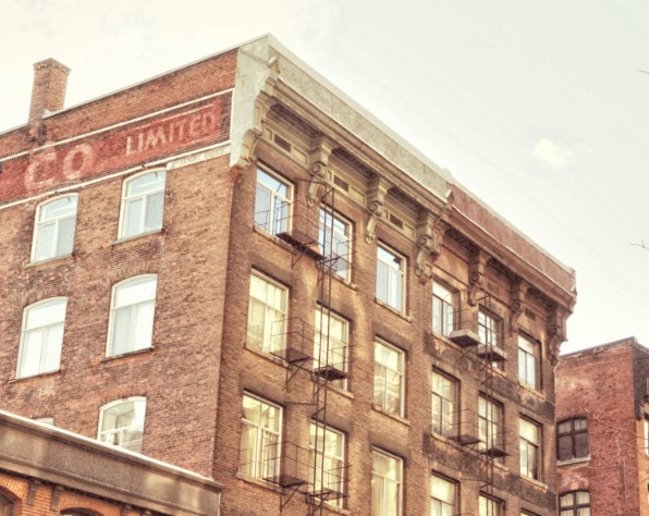 Old Montreal Photography, Architecture,Rich Colours, Wall Decor, Shabby Chic, Fpoe, Magical, Landscape Photo - Brick Building (8x10)