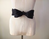 Midnight Blue Dupioni Silk Bow Belt Wedding Sash by ccdoodle on etsy - shorter length - ready to ship