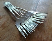 Monogrammed Silver Salad / Dessert Forks c1923 Oneida Algonquin Pattern Letter S