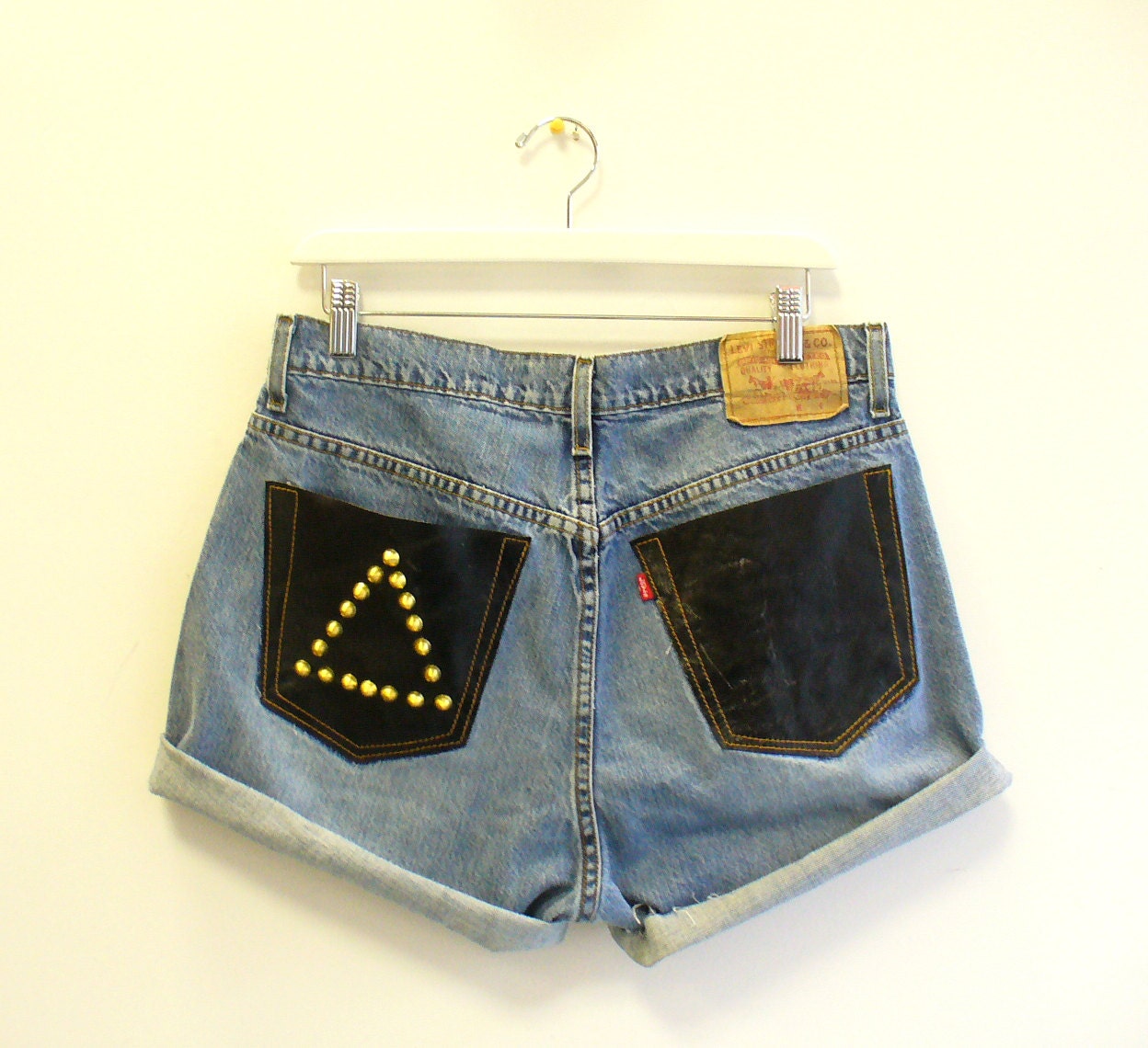 Delta Studded Leather Pocket Levi Jean Cut-Offs
