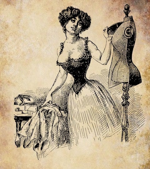 womans seamstress corset png file clip art stamp Digital graphics beauty makeup Image Download