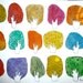 Colorful trees Original Watercolor Painting Wall Art Modern room Decor