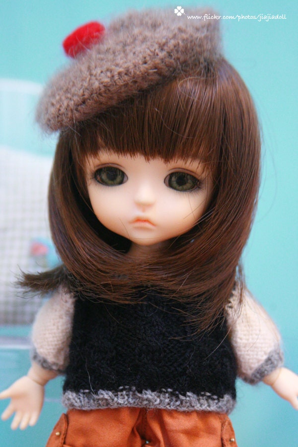 jiajiadoll hand-knitting black white and grey twist sweater lati yellow Pukifee